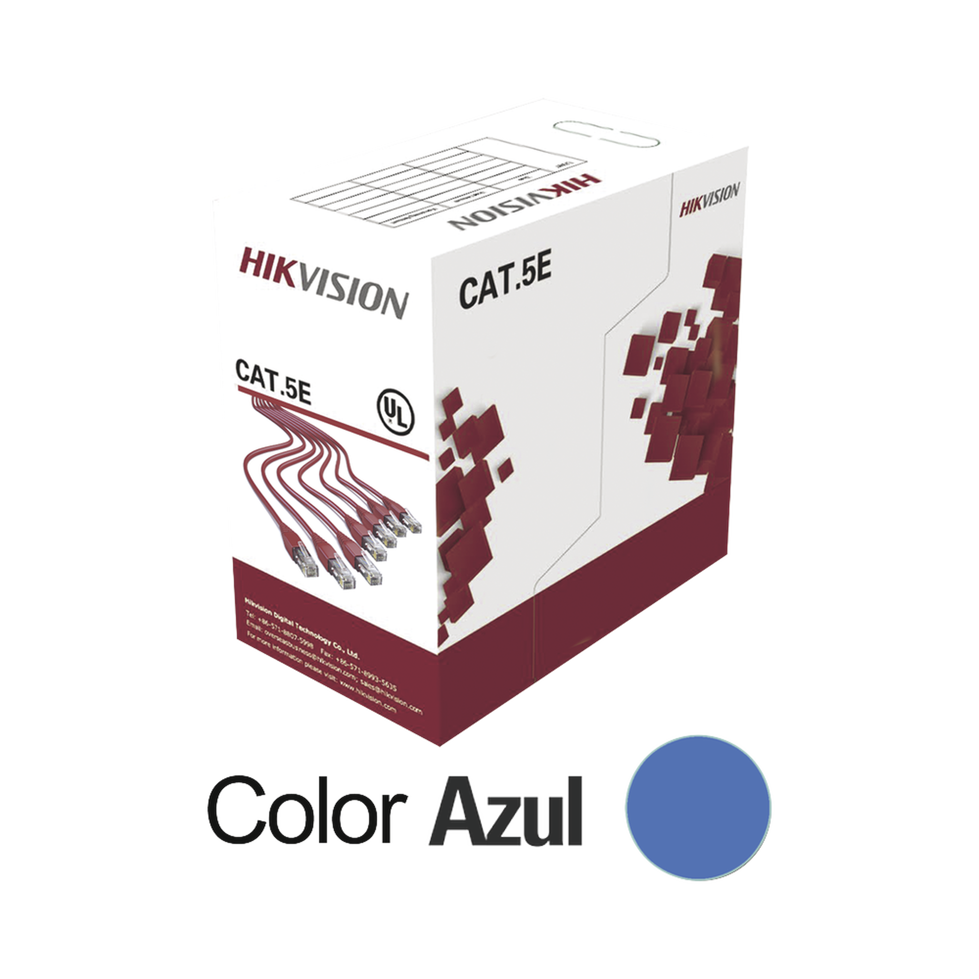 Bobina de Cable UTP 305 Metros / Cat5E (24 AWG) / Color Azul / PVC (CM) / Uso en Interior / 100% Cobre / Aplicaciones de CCTV y Redes de Datos Bobina de Cable UTP 305 Metros / Cat5E (24 AWG) / Color Azul / PVC (CM) / Uso en Interior / 100% Cobre / Aplicaciones de CCTV y Redes de Datos